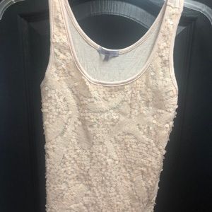 Charlotte Russe cream colored sequin tank.
